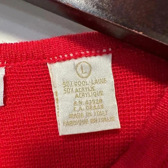 VINTAGE Women's John Henry Editions Sweater L, Red & Gold, Embroidery - Picture 10 of 16